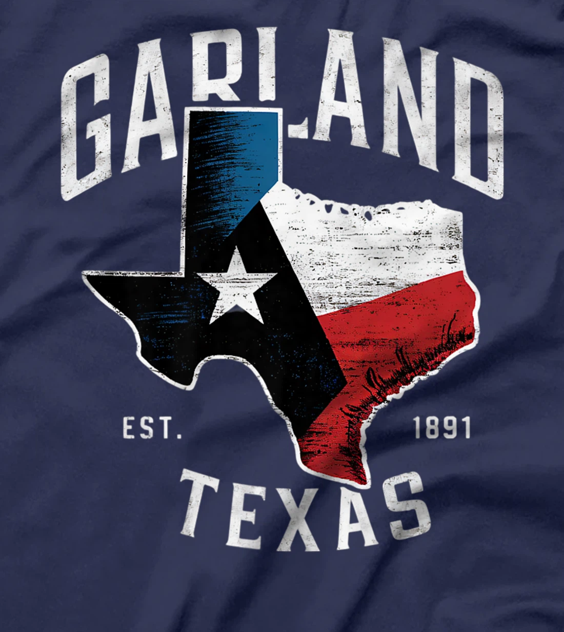 Garland Texas TX Vintage State Flag | Est. 1891 Premium T-Shirt