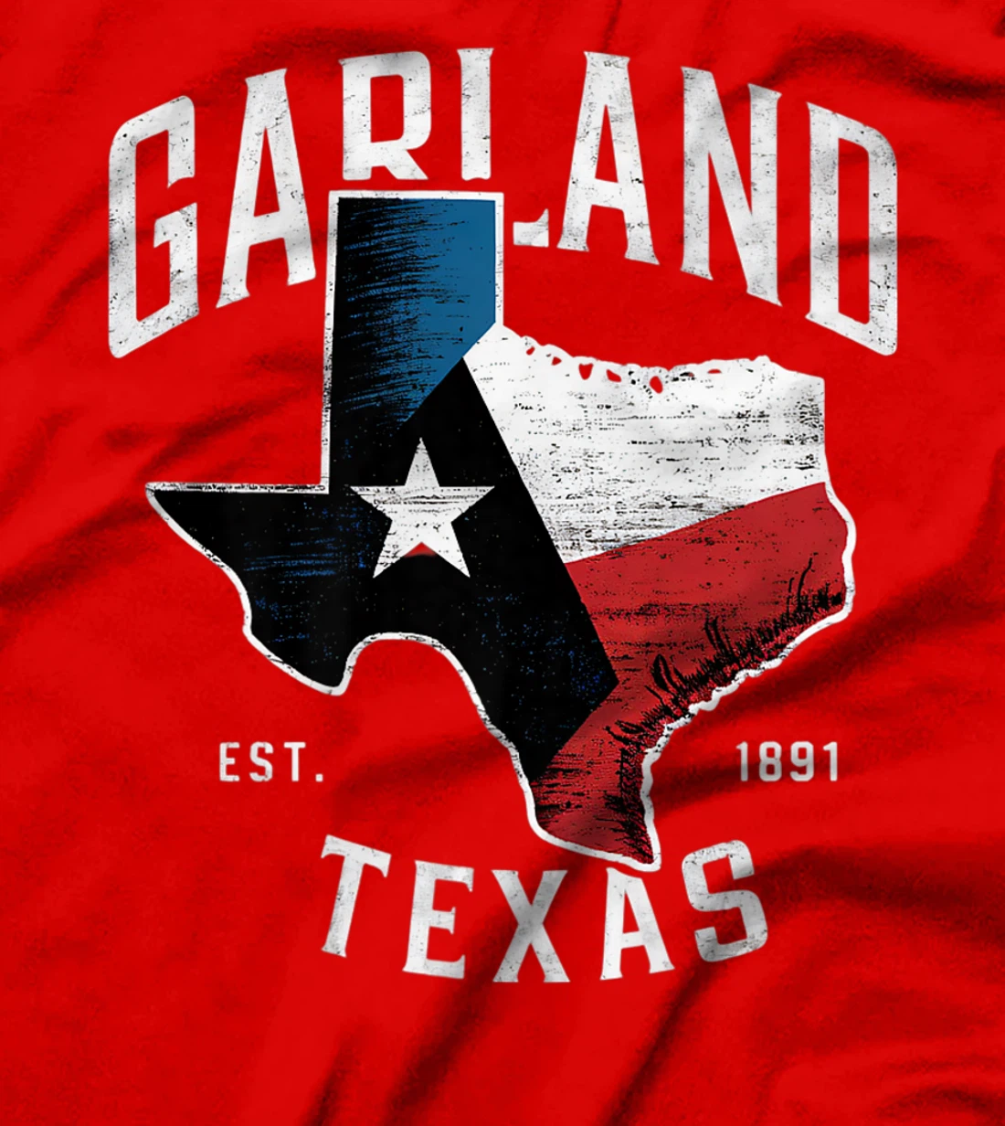 Garland Texas TX Vintage State Flag | Est. 1891 Premium T-Shirt