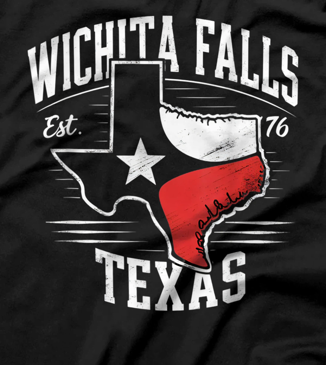 Wichita Falls Texas TX Vintage State Flag | Est. 1876 T-Shirt