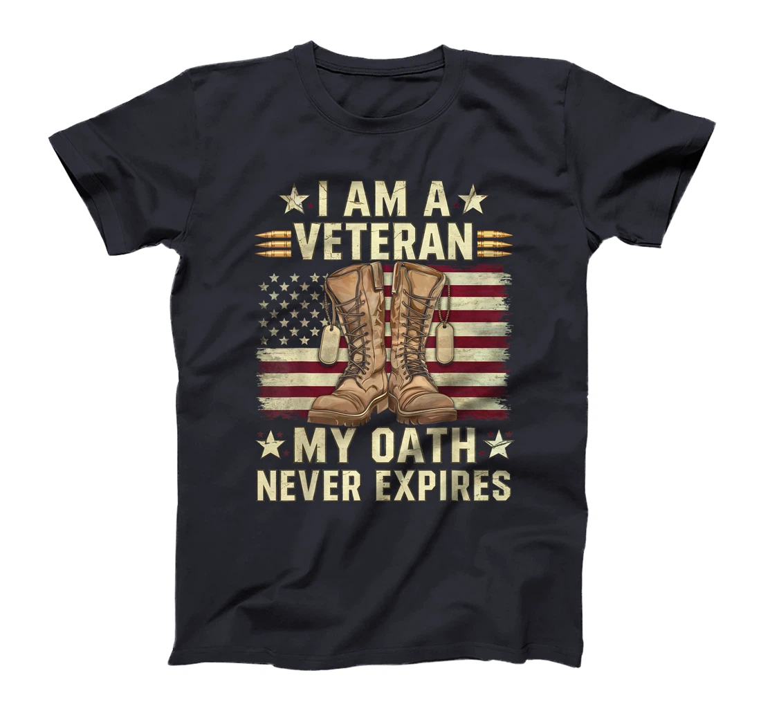 Womens I Am A Veteran My Oath Never Expires Shirt Military Veteran T-Shirt