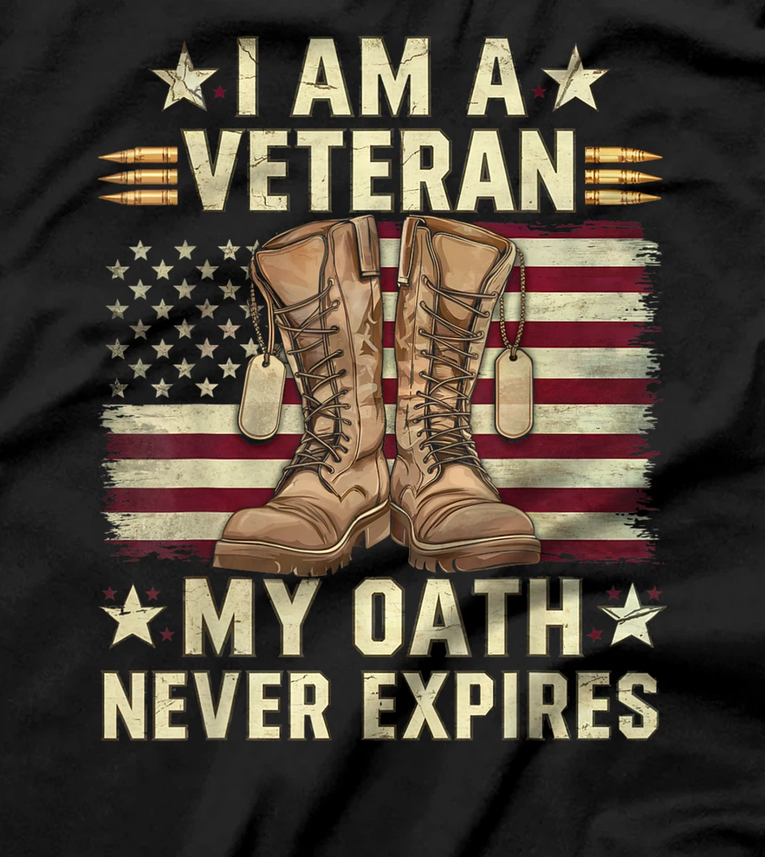 Womens I Am A Veteran My Oath Never Expires Shirt Military Veteran T-Shirt