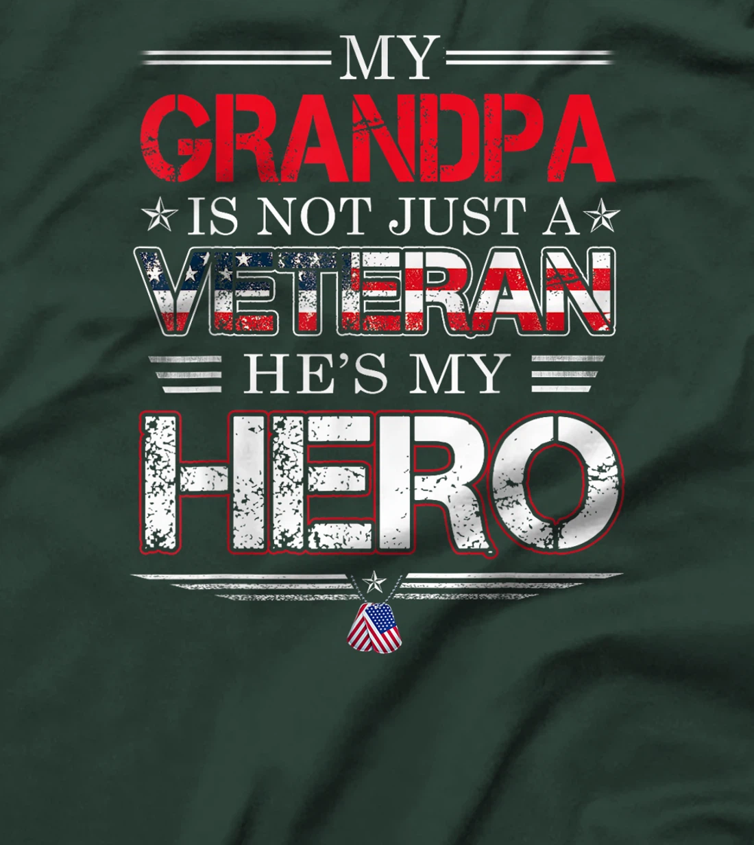 Military Family Veteran Support My Grandpa Veteran Memorial T-Shirt