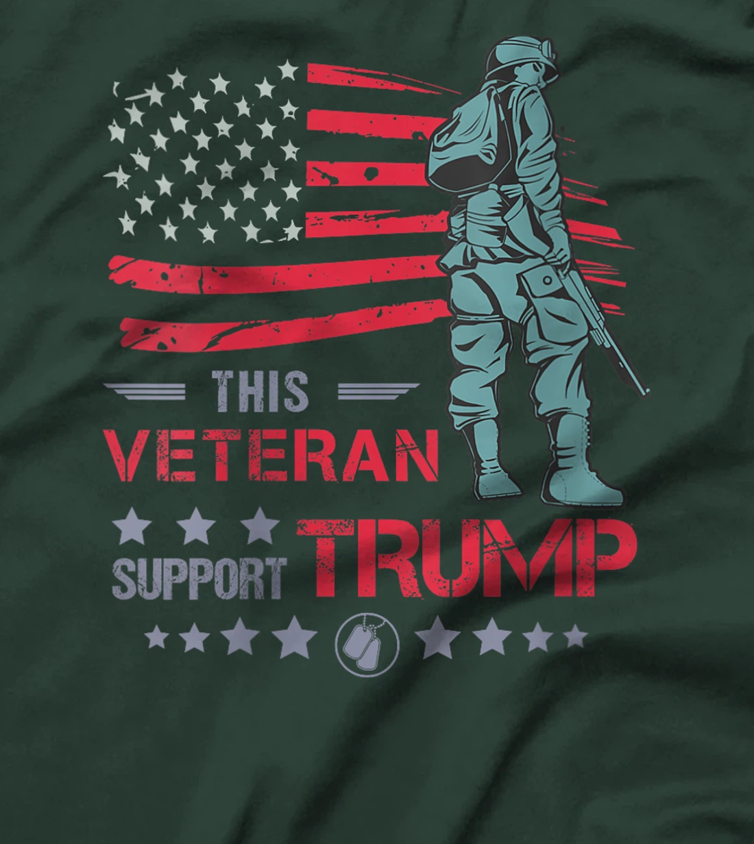 Womens This Veteran Supports Trump 2024 American Flag Solider T-Shirt