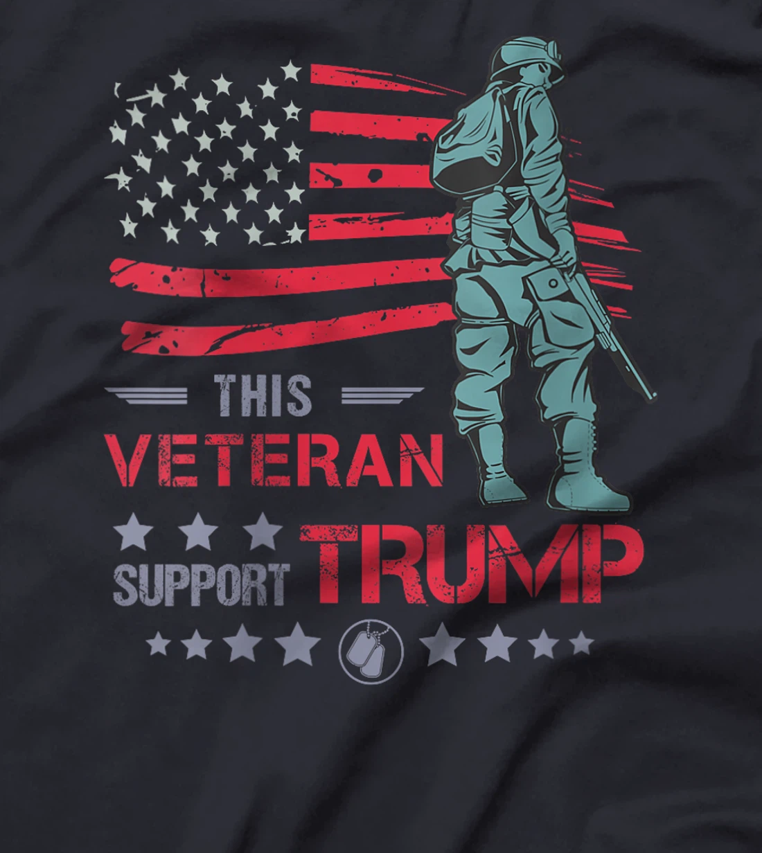 Womens This Veteran Supports Trump 2024 American Flag Solider T-Shirt