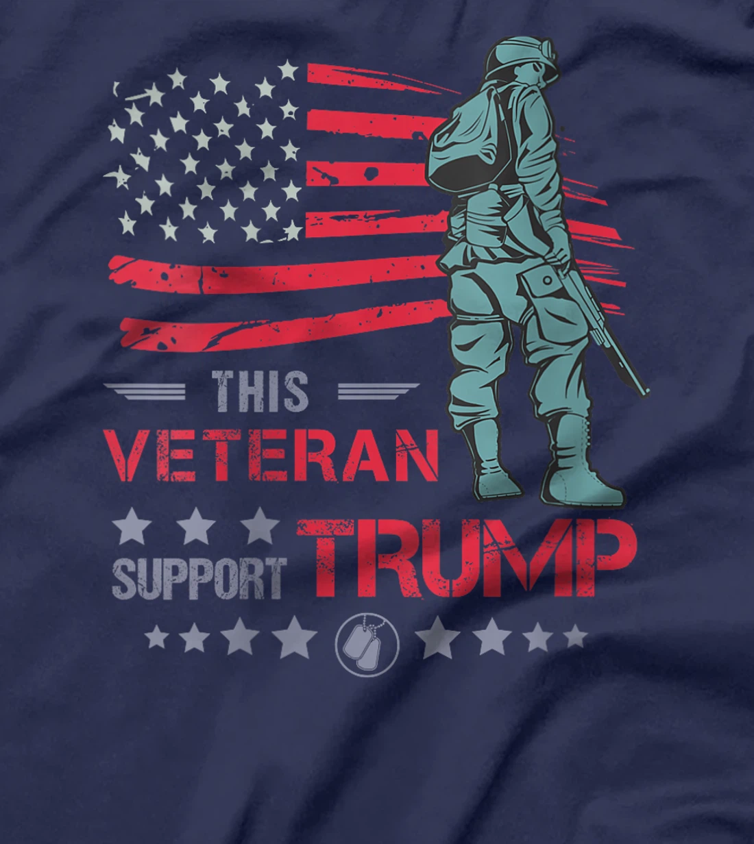 Womens This Veteran Supports Trump 2024 American Flag Solider T-Shirt