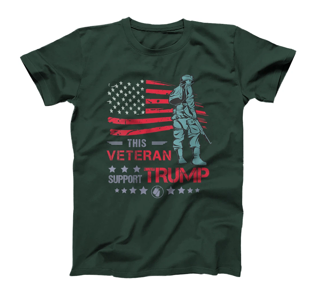 Womens This Veteran Supports Trump 2024 American Flag Solider T-Shirt