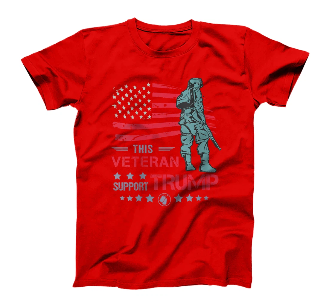 Womens This Veteran Supports Trump 2024 American Flag Solider T-Shirt