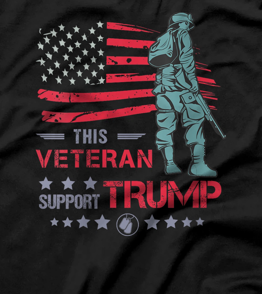 Womens This Veteran Supports Trump 2024 American Flag Solider T-Shirt