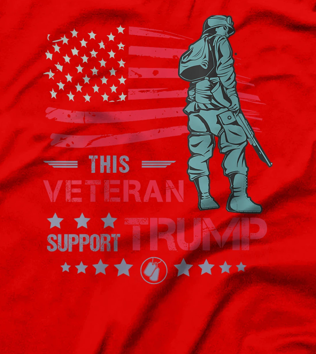 Womens This Veteran Supports Trump 2024 American Flag Solider T-Shirt