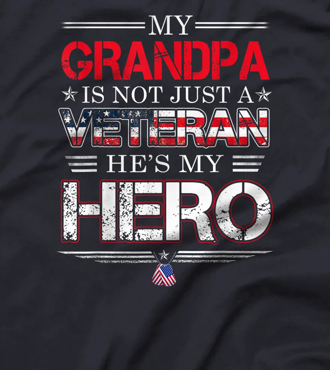 Military Family Veteran Support My Grandpa Veteran Memorial T-Shirt