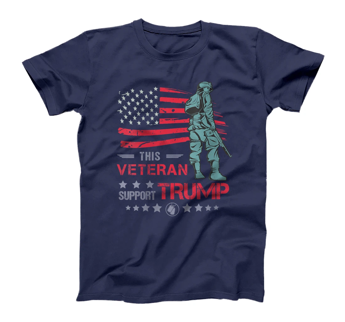 Womens This Veteran Supports Trump 2024 American Flag Solider T-Shirt