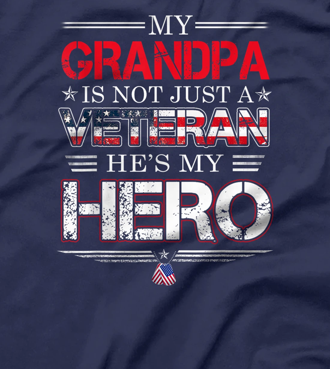 Military Family Veteran Support My Grandpa Veteran Memorial T-Shirt