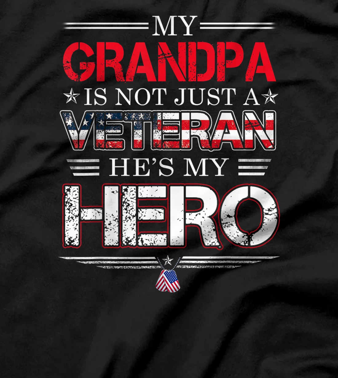 Military Family Veteran Support My Grandpa Veteran Memorial T-Shirt