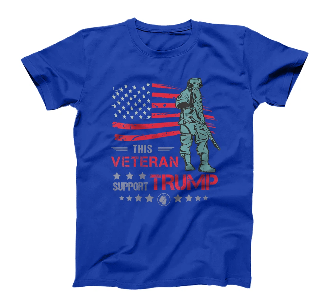 Womens This Veteran Supports Trump 2024 American Flag Solider T-Shirt