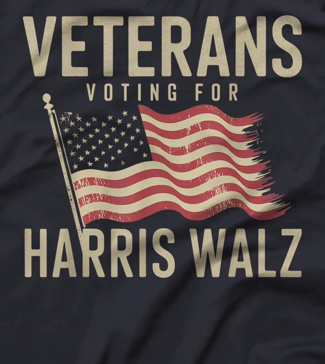 Veterans Voting For Harris Walz Waltz 2024 T-Shirt