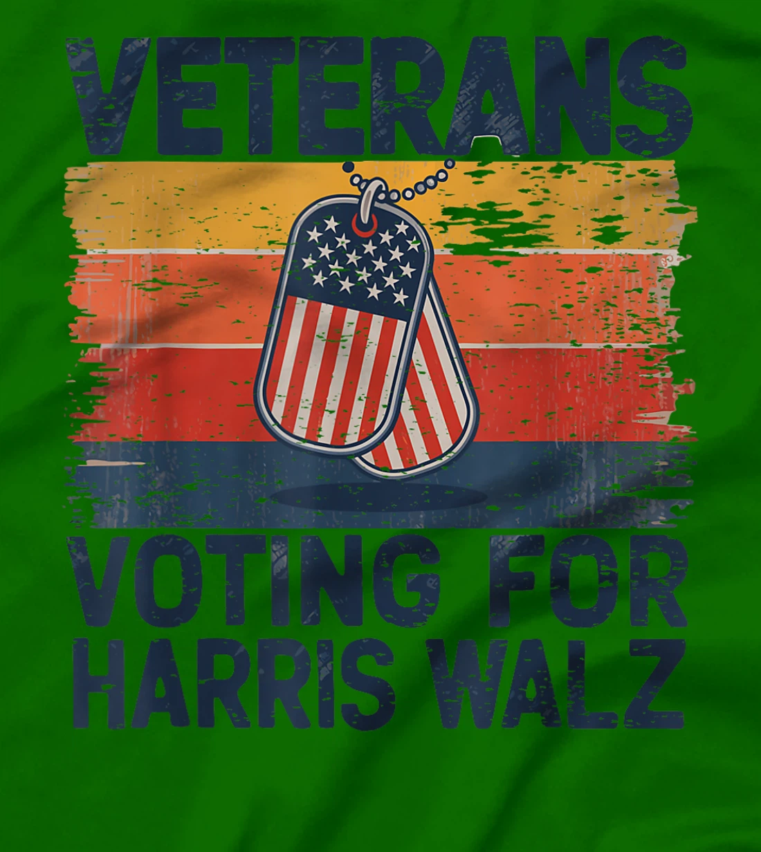 Retro Vintage Veterans Voting For Harris Walz Waltz 2024 T-Shirt