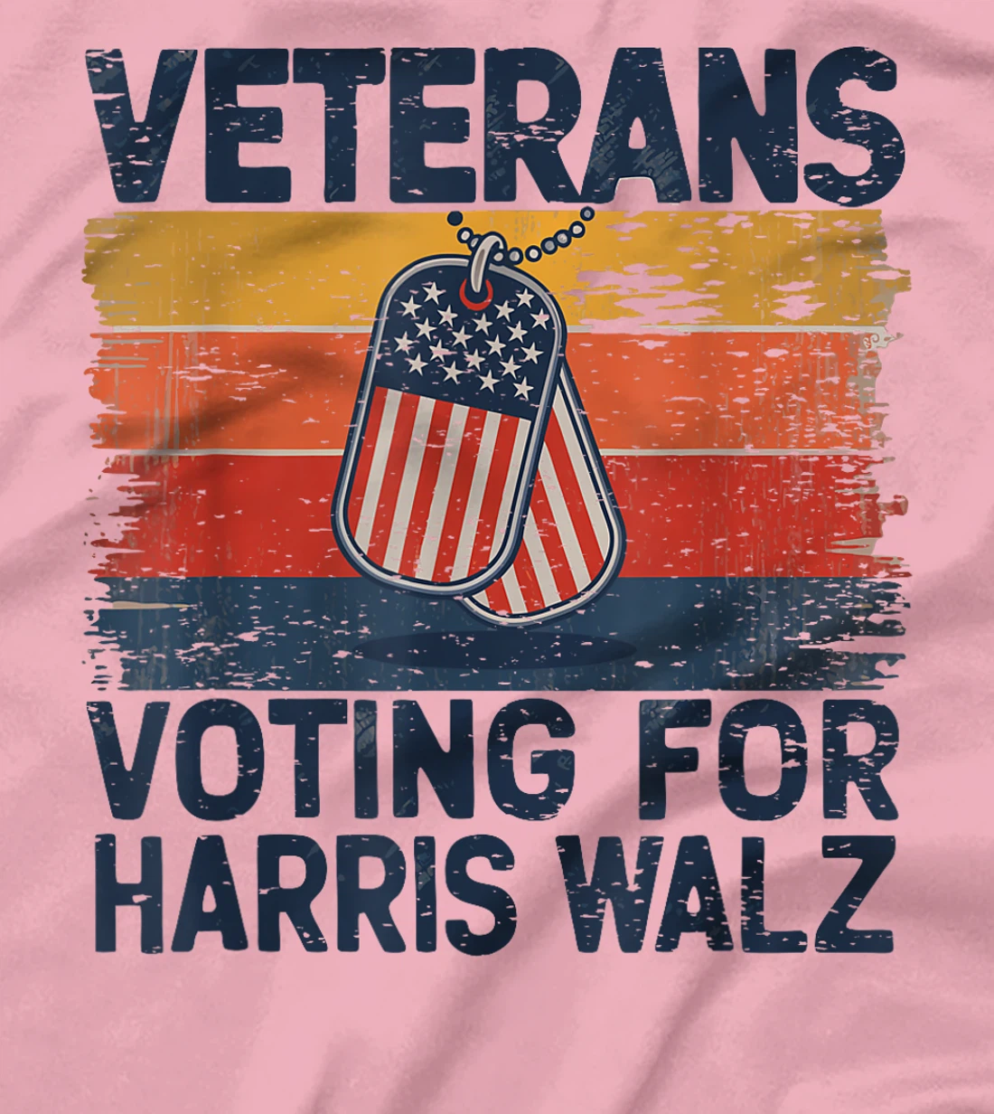 Retro Vintage Veterans Voting For Harris Walz Waltz 2024 T-Shirt