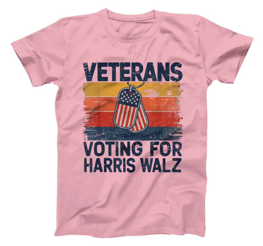 Retro Vintage Veterans Voting For Harris Walz Waltz 2024 T-Shirt