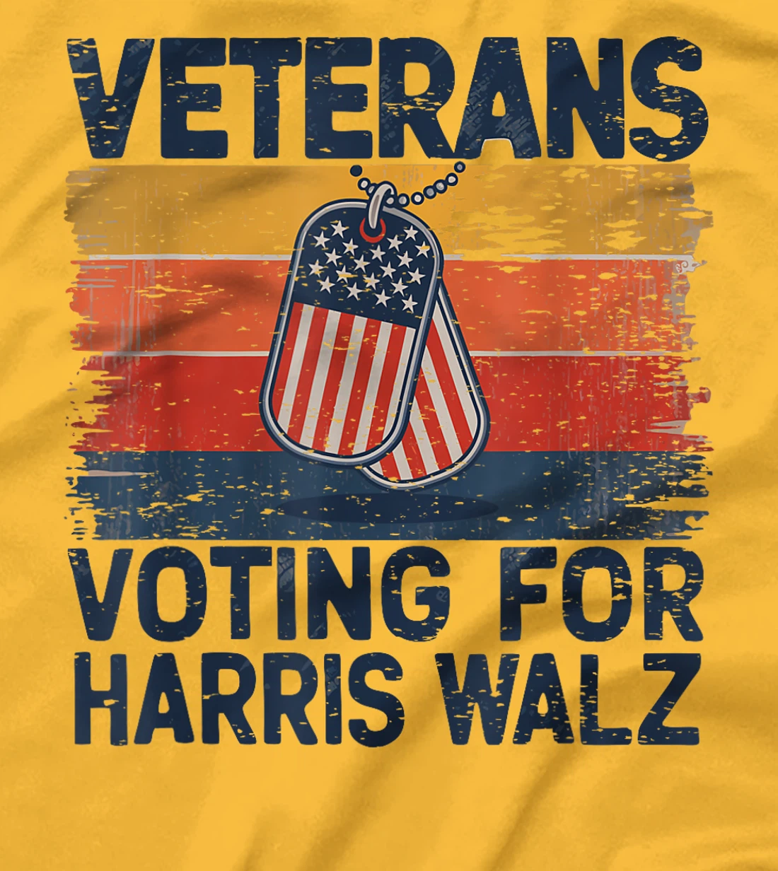 Retro Vintage Veterans Voting For Harris Walz Waltz 2024 T-Shirt