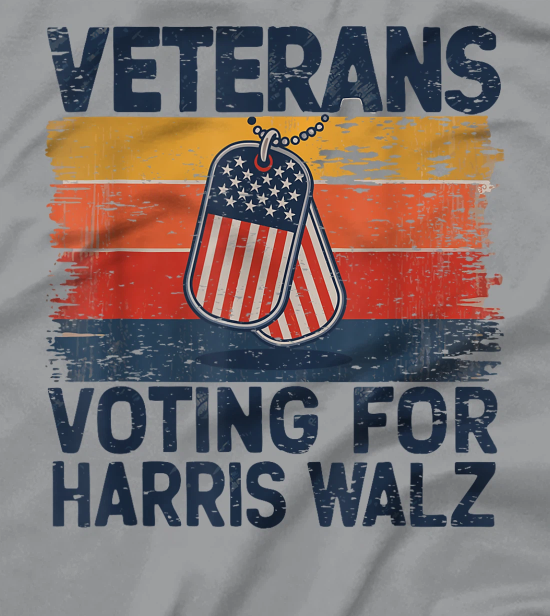 Retro Vintage Veterans Voting For Harris Walz Waltz 2024 T-Shirt