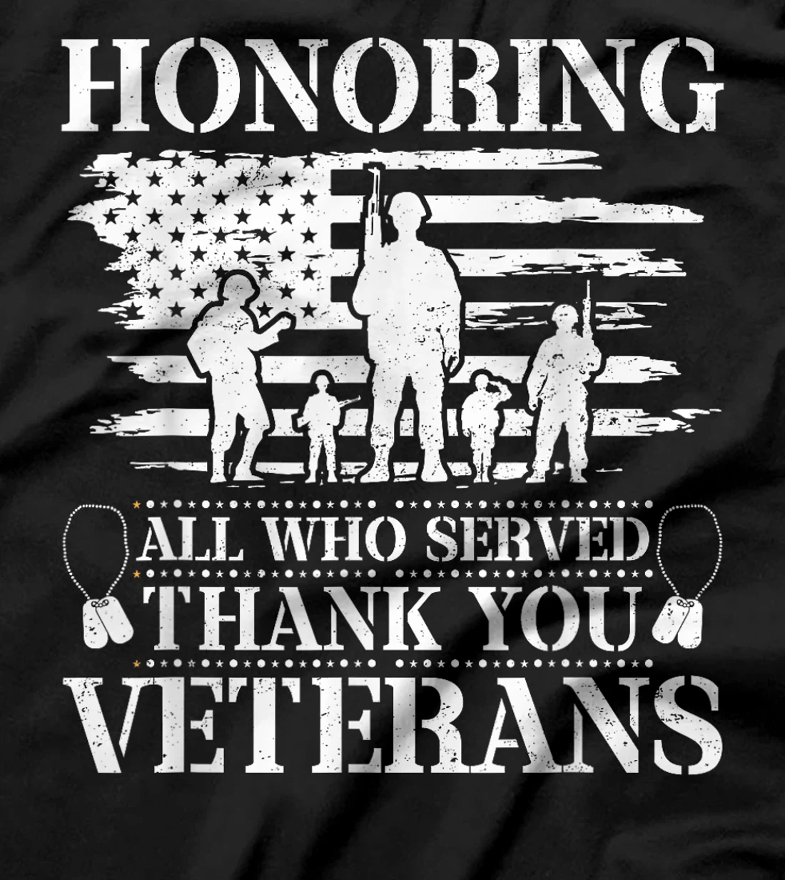 Honoring All Who Served Thank You Veterans Day US Veteran T-Shirt