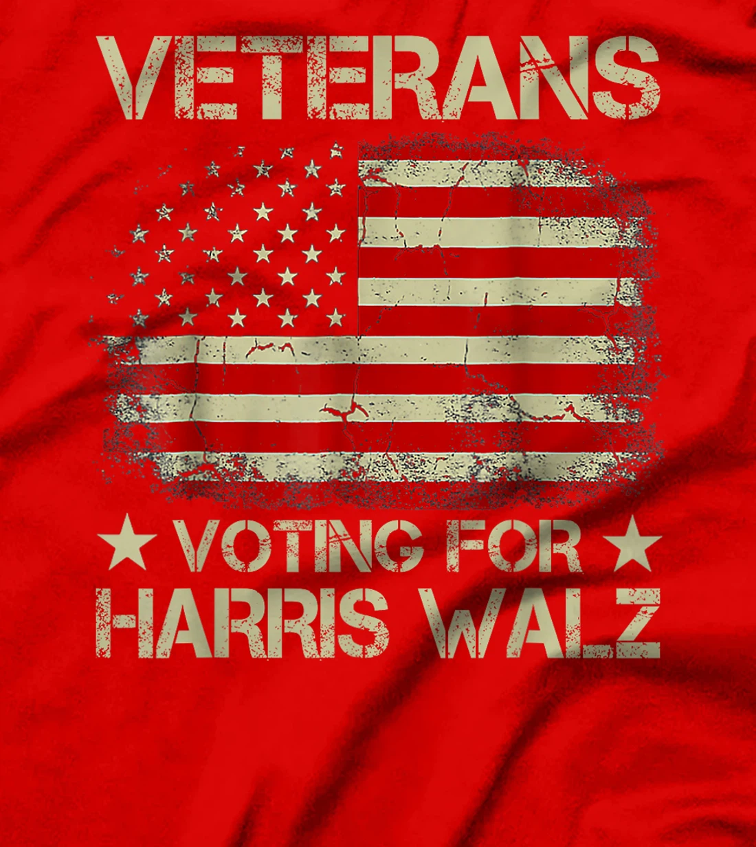 Retro Vintage Veterans Voting For Harris Walz Waltz 2024 T-Shirt