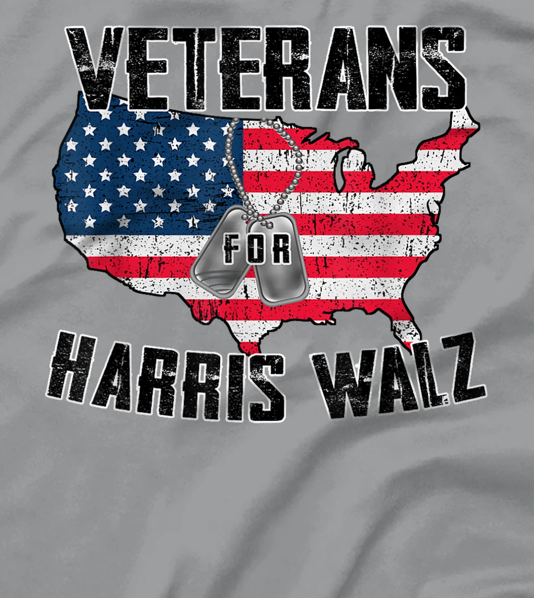 Retro Vintage Veterans Voting For Harris Walz Waltz Men T-Shirt