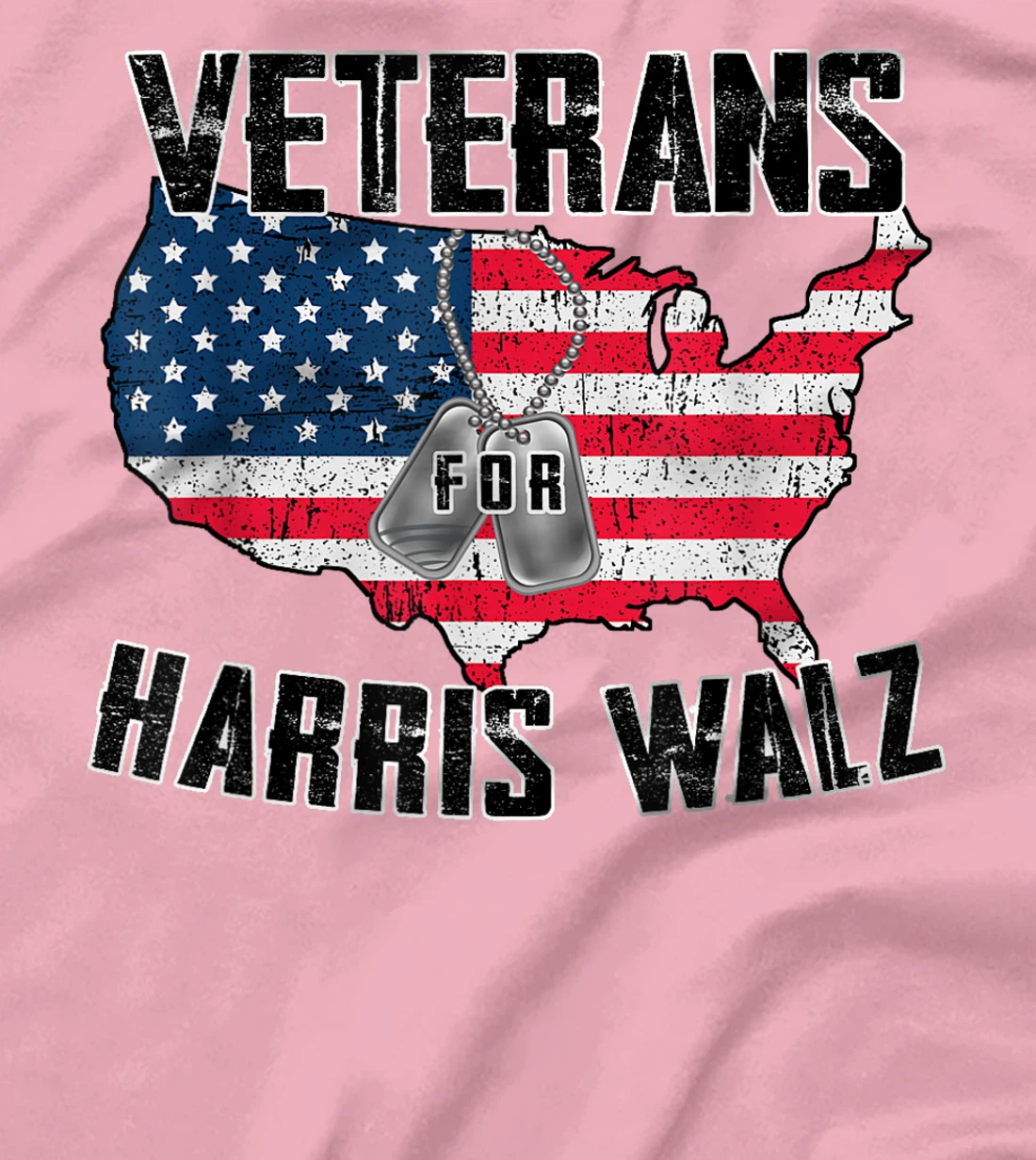 Retro Vintage Veterans Voting For Harris Walz Waltz Men T-Shirt