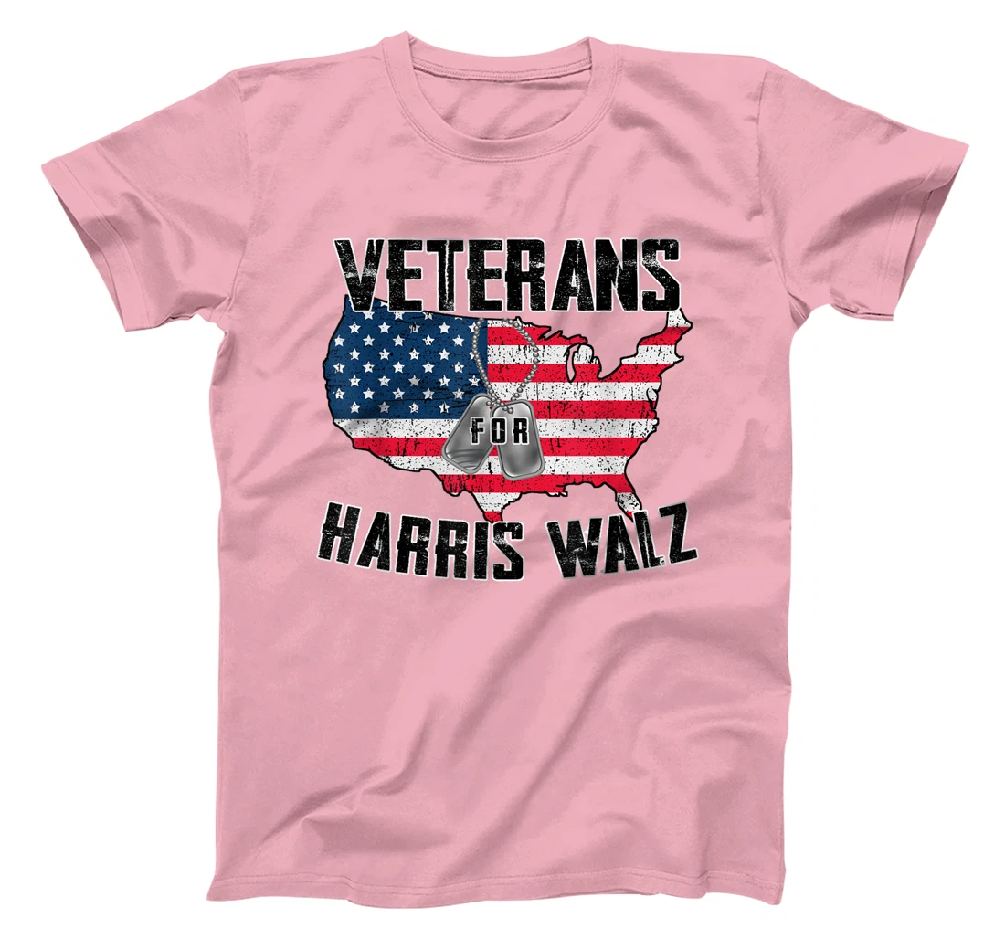 Retro Vintage Veterans Voting For Harris Walz Waltz Men T-Shirt