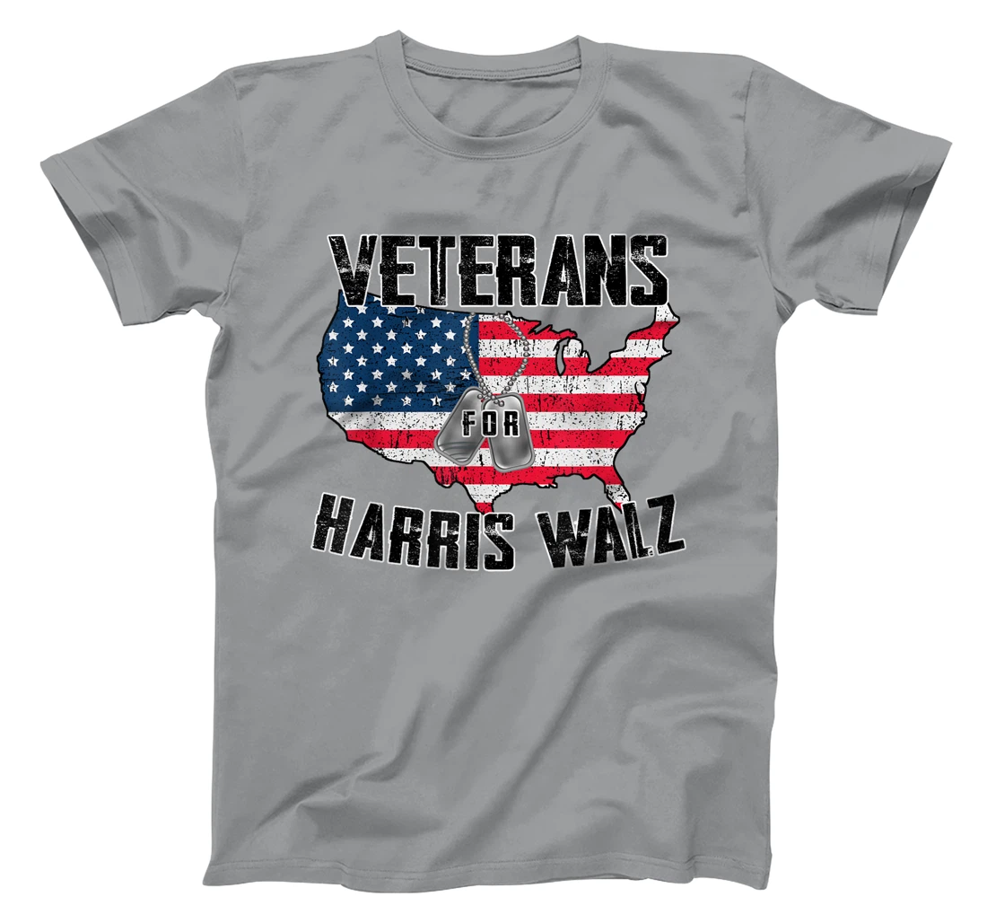 Retro Vintage Veterans Voting For Harris Walz Waltz Men T-Shirt