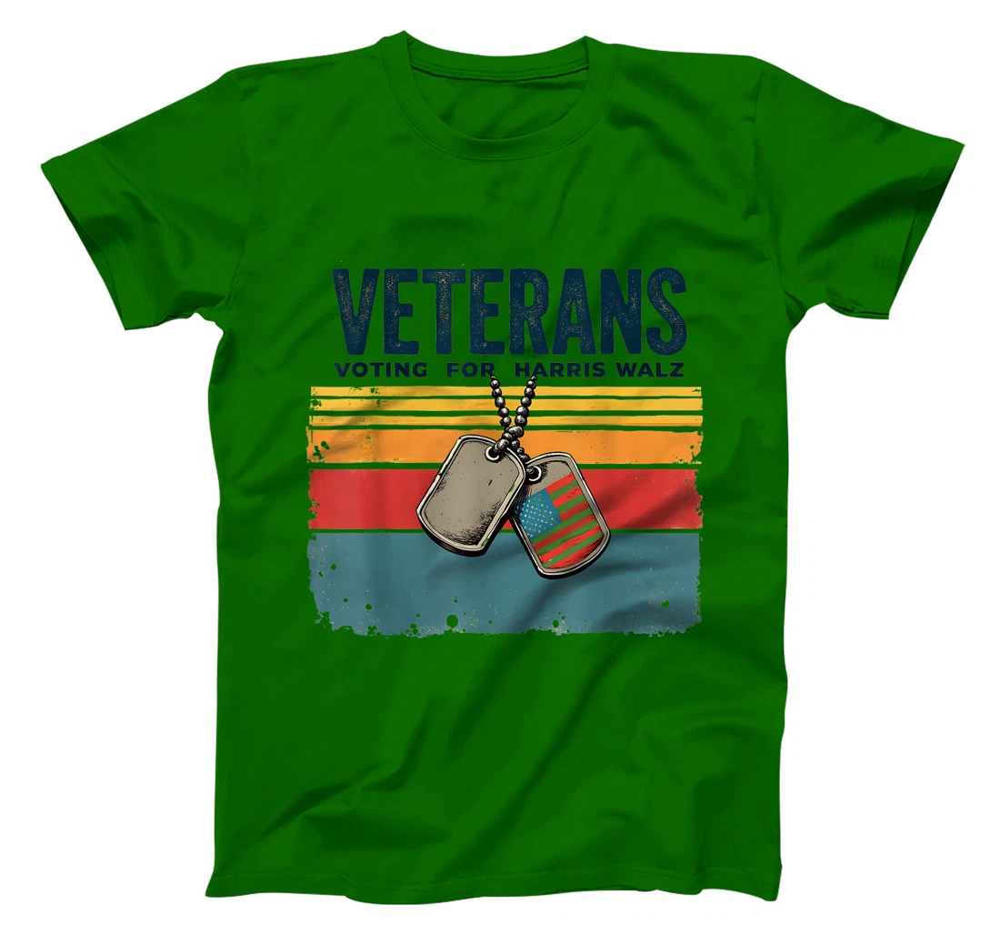 Retro Vintage Veterans Voting for Harris Walz Waltz 2024 T-Shirt