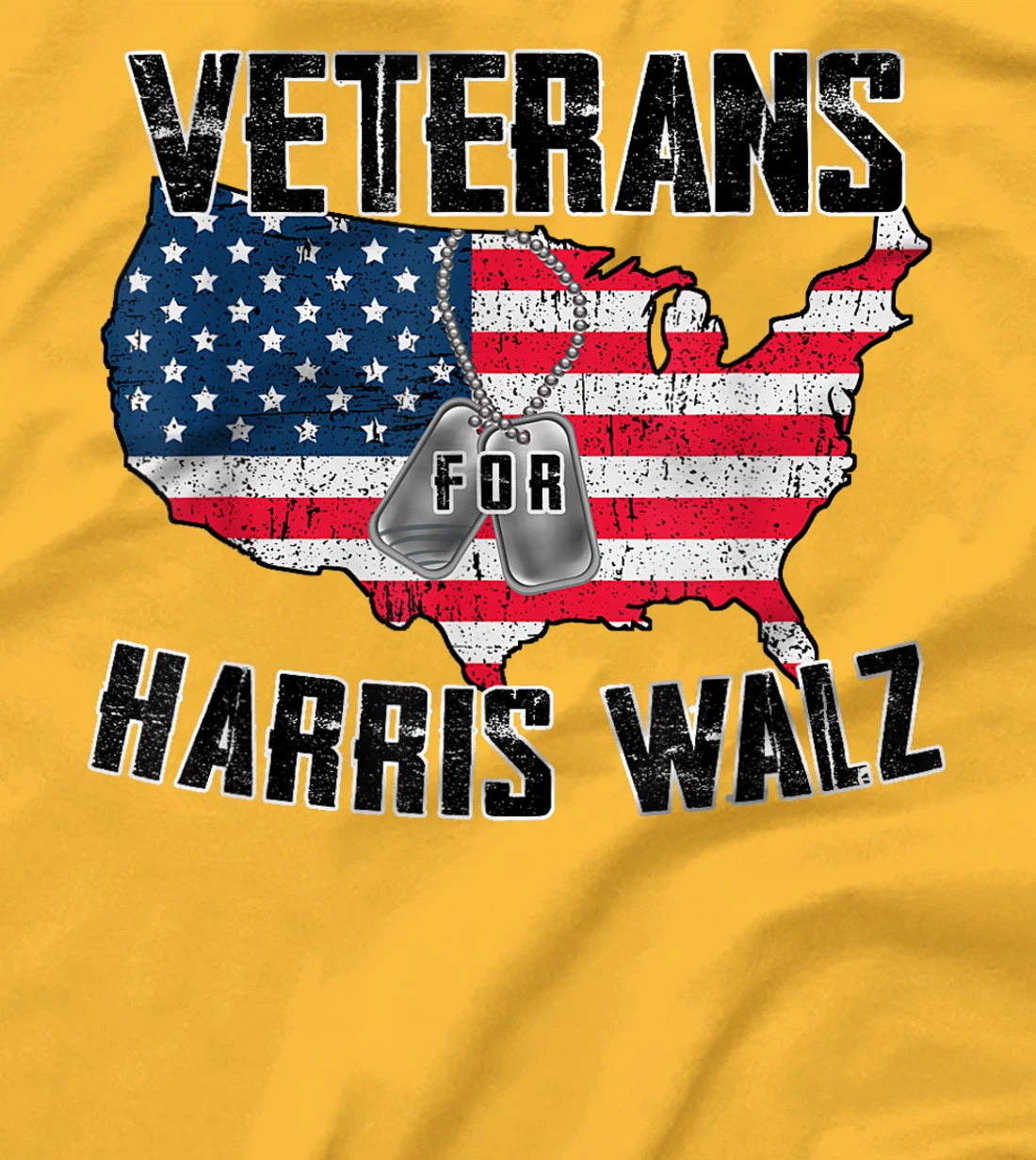 Retro Vintage Veterans Voting For Harris Walz Waltz Men T-Shirt
