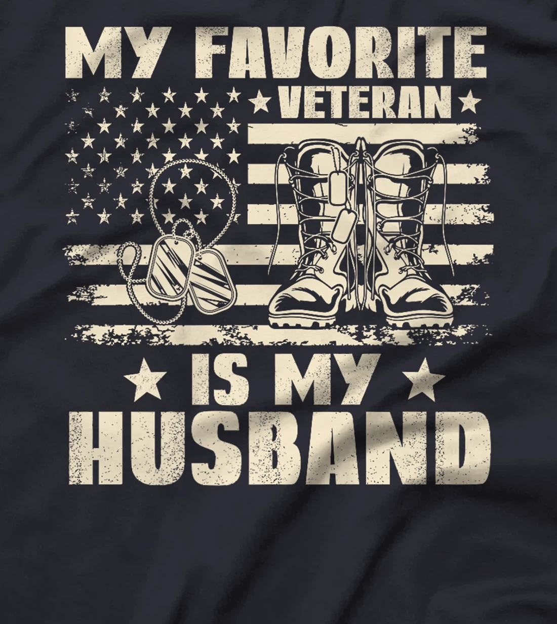 Veterans Day Military US Flag Favorite Veteran Is My Husband Premium T-Shirt