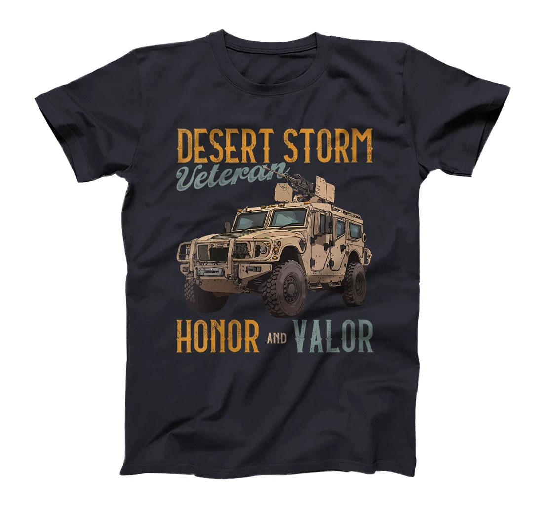 Womens Vet. Persian Gulf War Desert Storm Veteran Honor And Valor T-Shirt