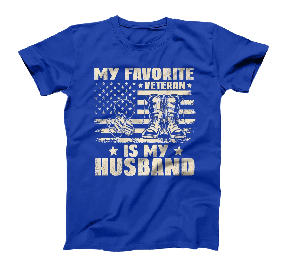 Veterans Day Military US Flag Favorite Veteran Is My Husband Premium T-Shirt