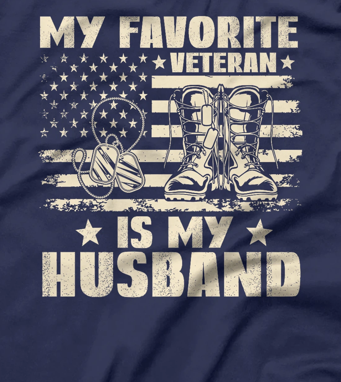 Veterans Day Military US Flag Favorite Veteran Is My Husband Premium T-Shirt