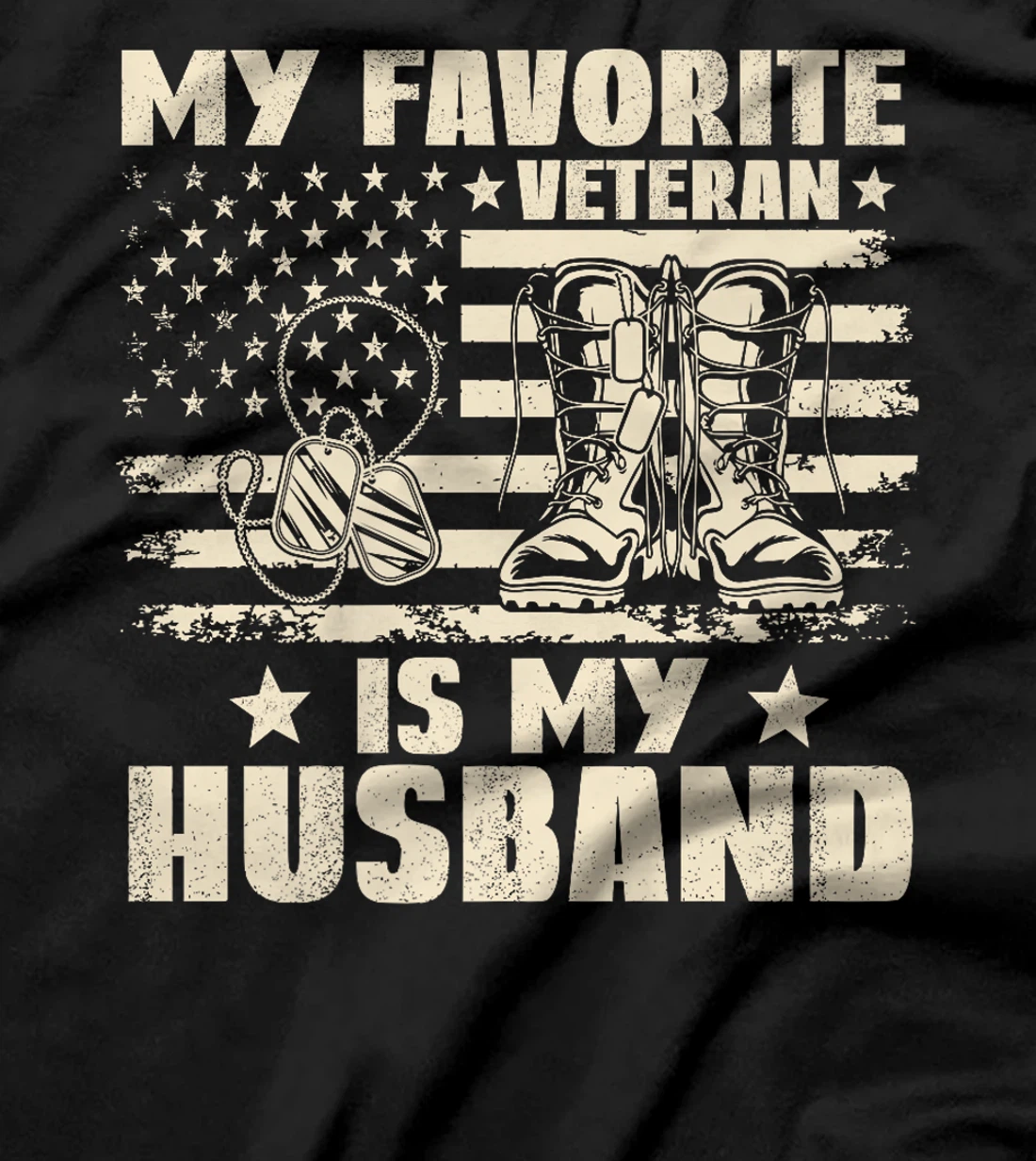 Veterans Day Military US Flag Favorite Veteran Is My Husband Premium T-Shirt