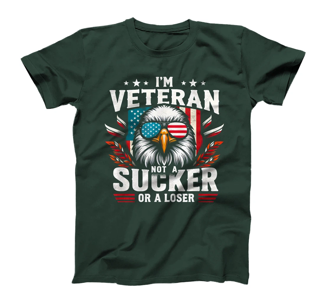 Military Vintage I'm Veteran Not A Sucker Or A Loser Veteran T-Shirt
