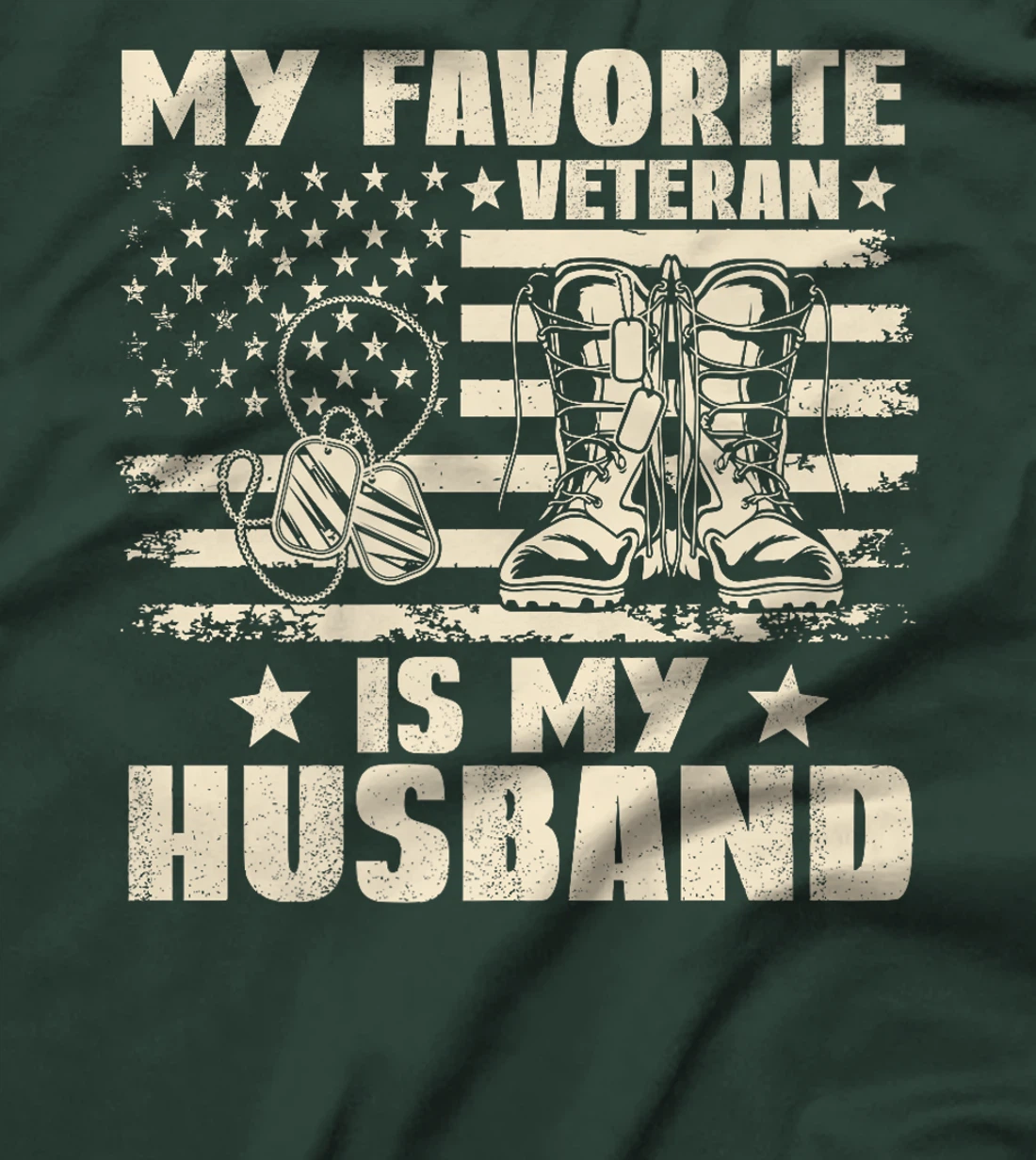 Veterans Day Military US Flag Favorite Veteran Is My Husband Premium T-Shirt
