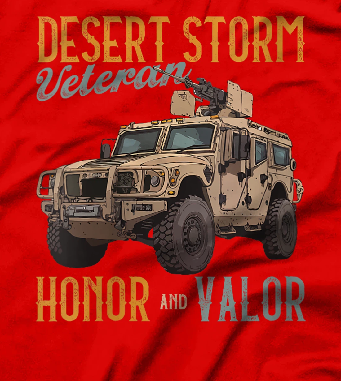 Womens Vet. Persian Gulf War Desert Storm Veteran Honor And Valor T-Shirt