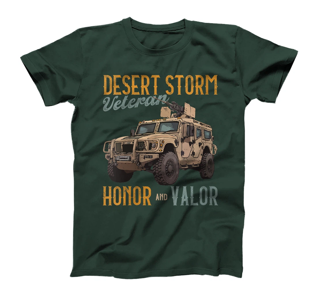 Womens Vet. Persian Gulf War Desert Storm Veteran Honor And Valor T-Shirt