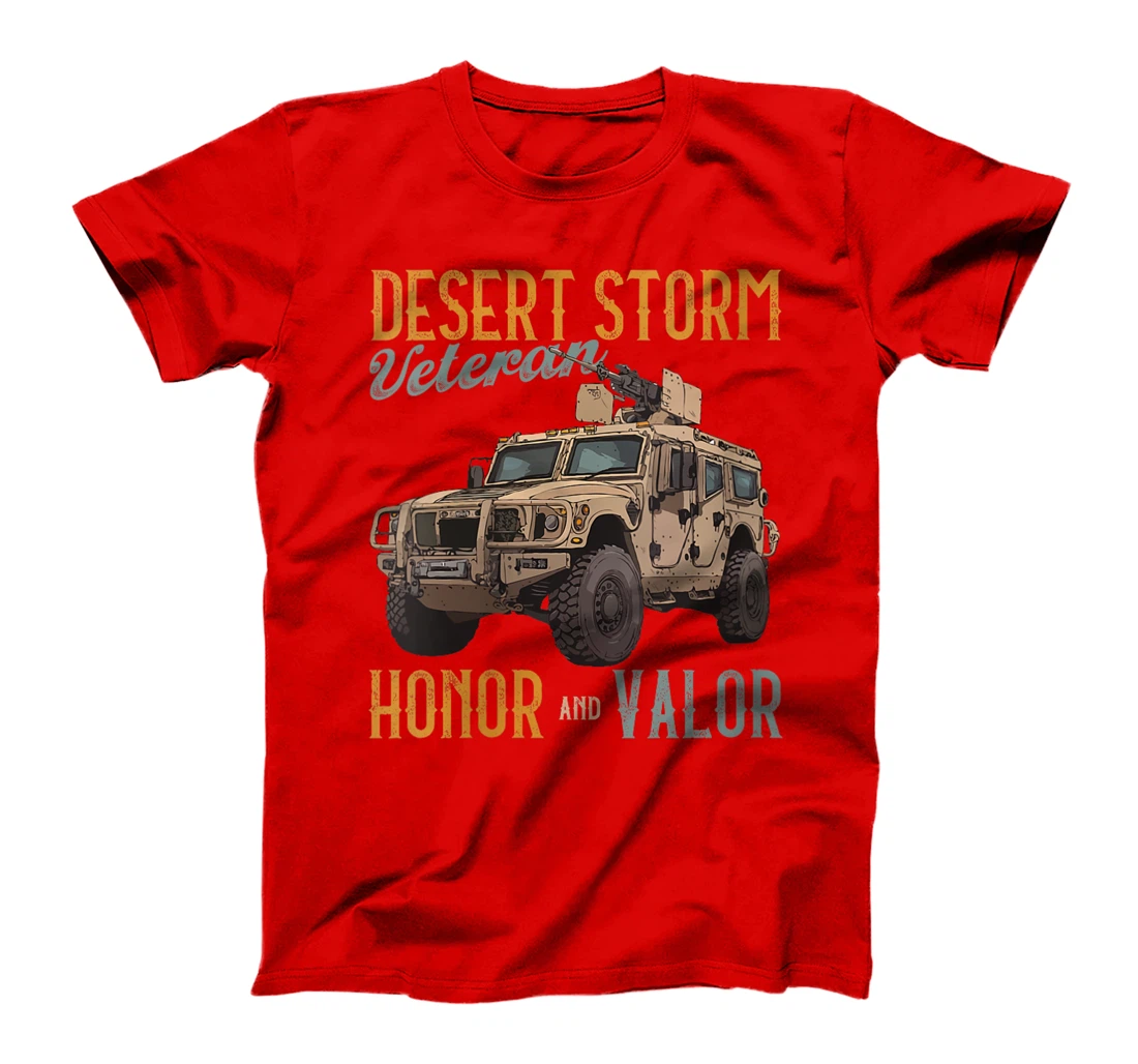 Womens Vet. Persian Gulf War Desert Storm Veteran Honor And Valor T-Shirt