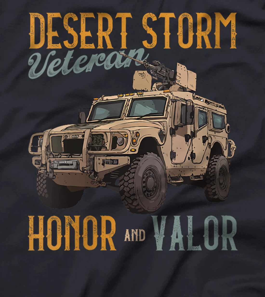 Womens Vet. Persian Gulf War Desert Storm Veteran Honor And Valor T-Shirt