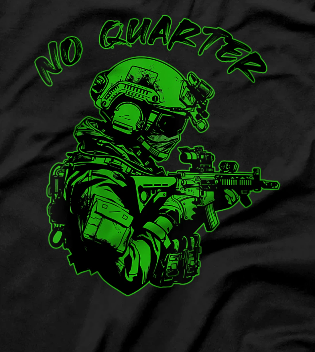 Womens NO QUARTER Veterans Military Unforgiving Merciless Brutal T-Shirt