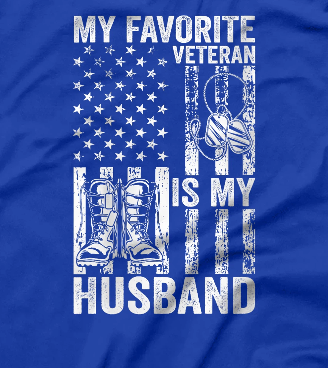 Womens Veterans Day Military US Flag Favorite Veteran Is My Husband T-Shirt