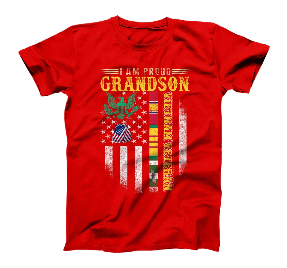 Military Family Veteran Support My Grandson Veteran Memorial Premium T-Shirt