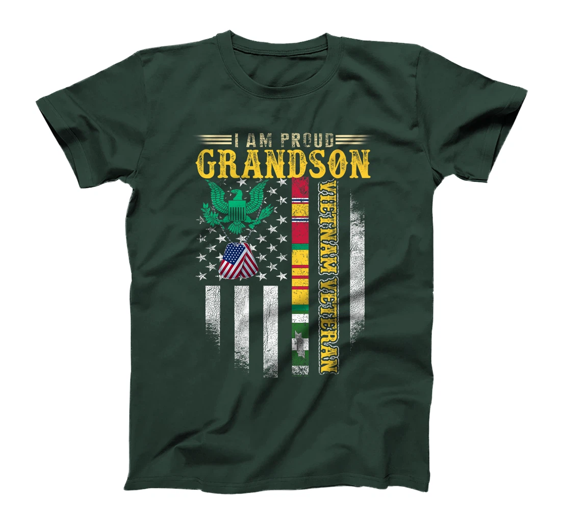 Military Family Veteran Support My Grandson Veteran Memorial Premium T-Shirt