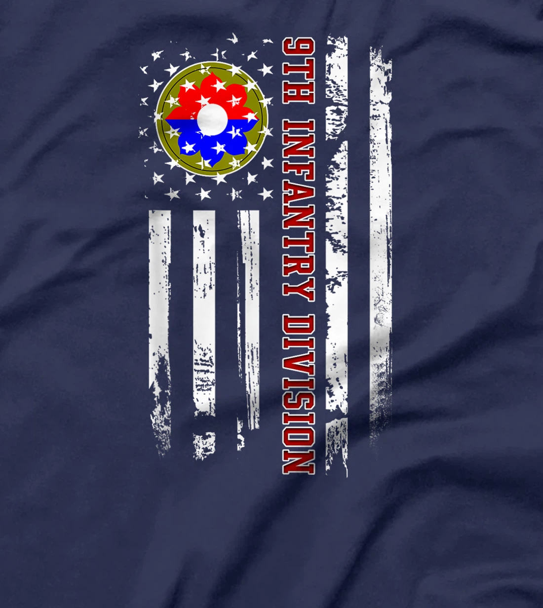 9th Infantry Division American Flag Military Veterans Day T-Shirt