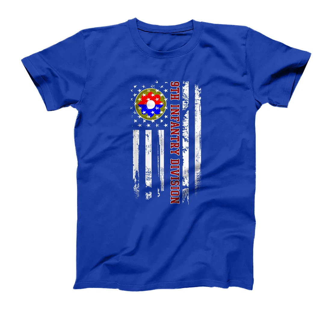 9th Infantry Division American Flag Military Veterans Day T-Shirt