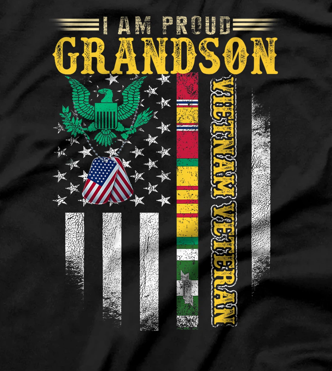 Military Family Veteran Support My Grandson Veteran Memorial Premium T-Shirt